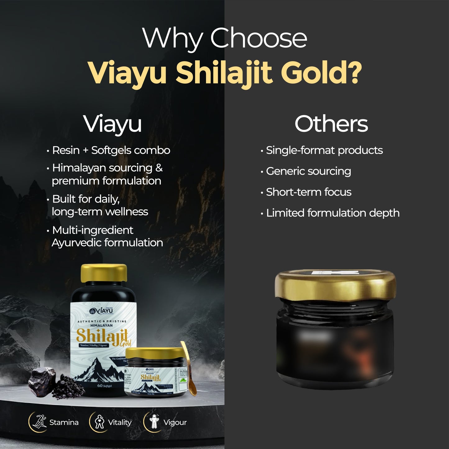 Viayu Shilajit Gold Combo