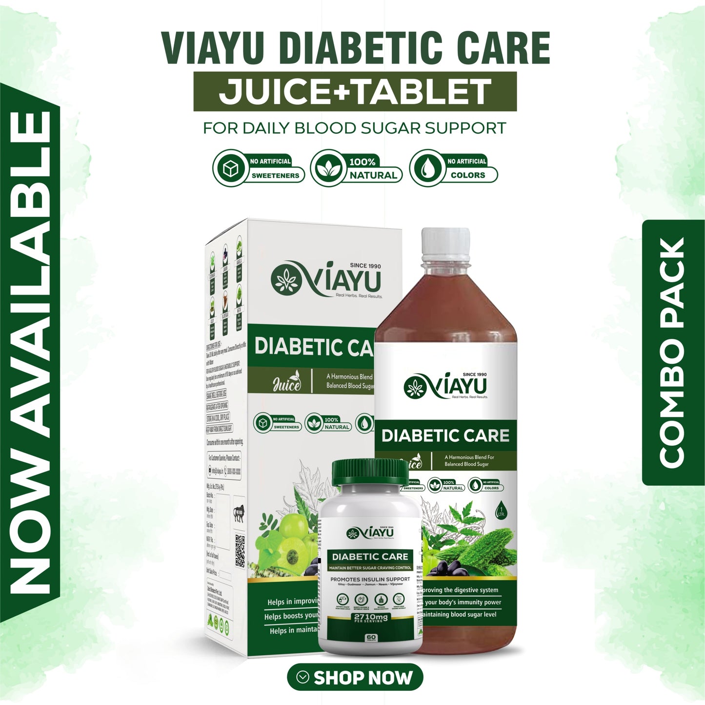 Viayu Diabetic Care Juice and Tablet